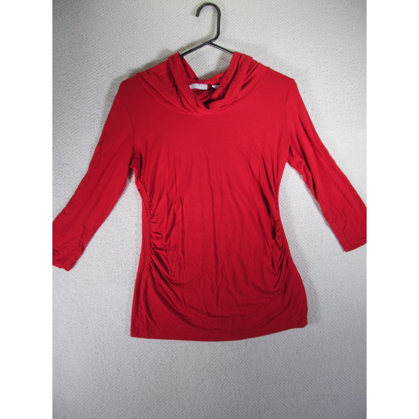 New York & Company Womens Junior 3/4 Long Sleeve Red Shirt Small